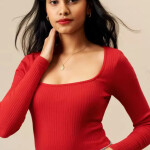 Casual Full Sleeves Solid Women Red Top