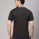 Men's Round Neck Half Sleeves Regular Dry Fit Gym Sports Black T-Shirt