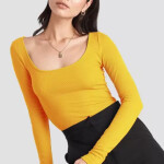 Casual Full Sleeves Solid Women Yellow Top