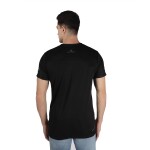 Men's Nylon Sport Wear Strip Design Solid Half Sleeve Regular Fit T-Shirt for Men