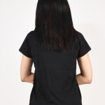 Women's Round Neck Half Sleeve Black T-Shirt